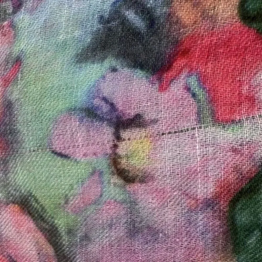 Vintage Y2K Women's Butterfly Floral Rectangular Wrap Scarf Multicolor One Size‎